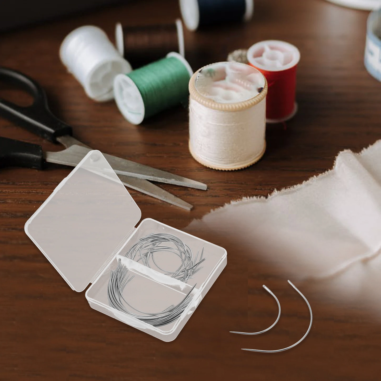

40 Pcs Looper Embroidery Needles Weaving Curved Hair Sewing Fabric Repair Heavy Duty Metal Hand