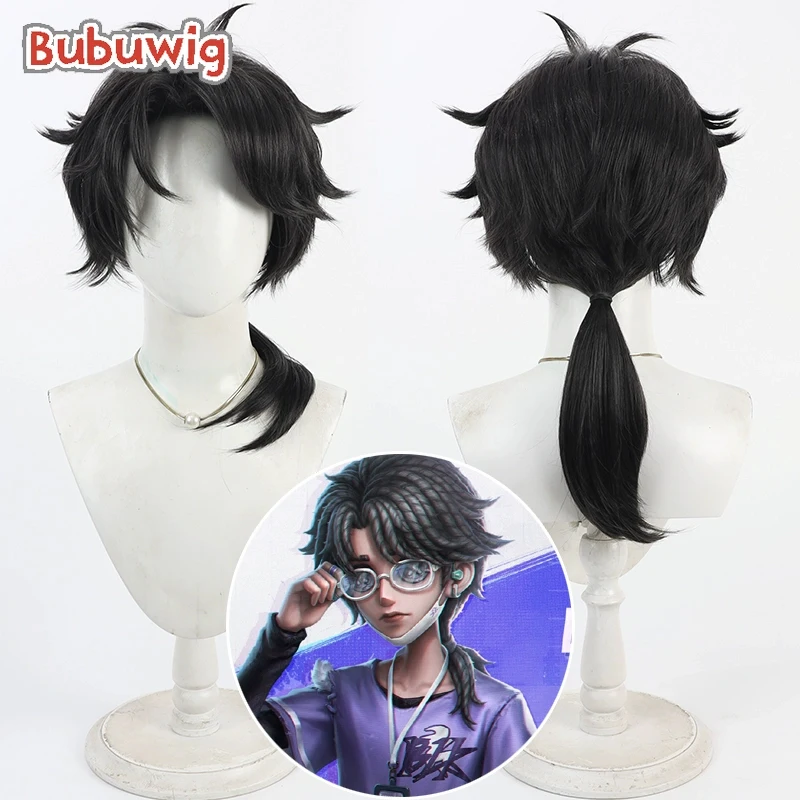 

Bubuwig Синтетические волосы Эзоп Карл Косплей Парики Game Identity V Эзоп Карл Хэллоуин 55 см Длинный прямой черный парик Термостойкий