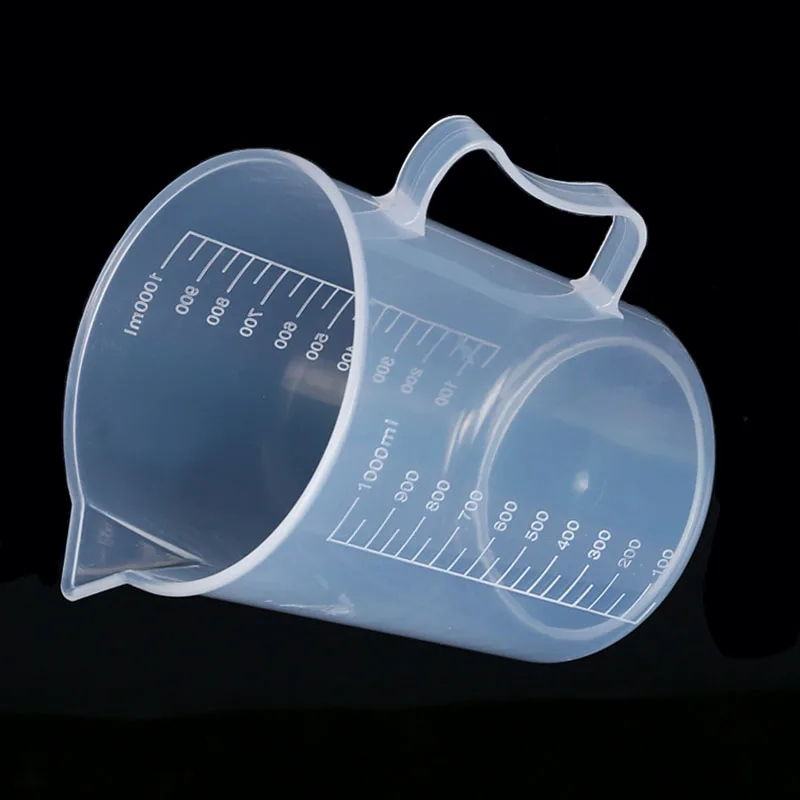 250/500/1000/2000/3000ML Transparent Plastic Graduated Measuring Cup with Handle and Chamfering Experimental Equipment