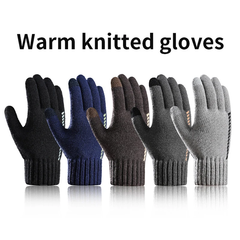 Nieuwe touchscreen dameshandschoenen Winterhandschoen Heren Warm houden Mitten Rijden Antislip Zachte gebreide voering Thermische handschoenen