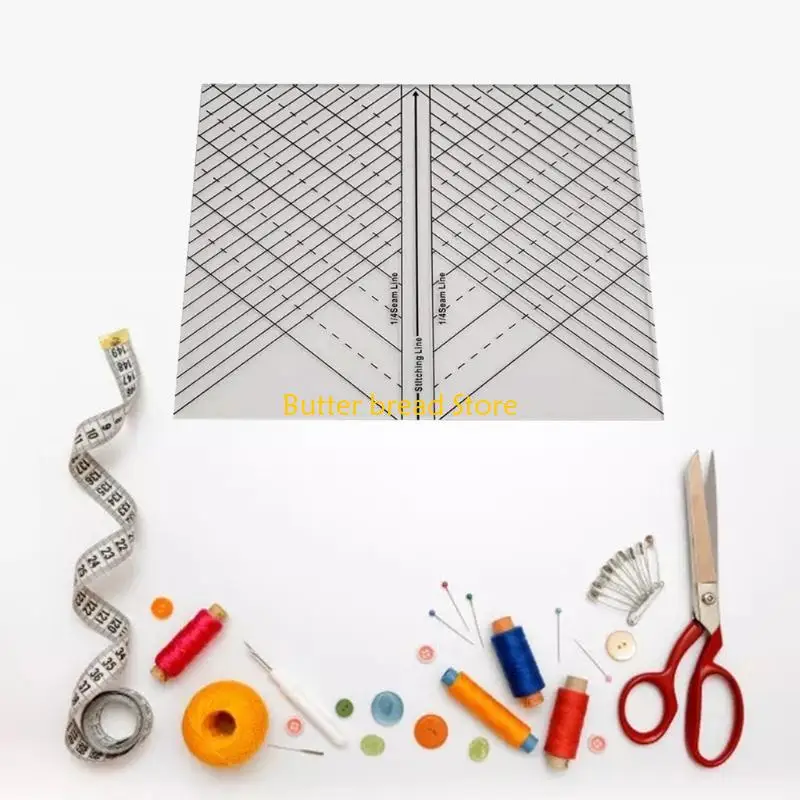 W89C شفافة خياطة مسطرة مستقيمة 9.5 ''x 7.5'' للقماش اليدوية الحرف الملابس خياطة خياط مصمم لوازم