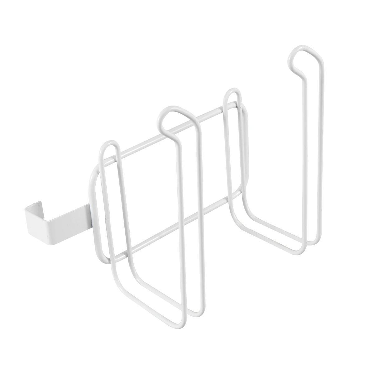 

Toilet Paper Towel Rack Tissue Holder Paper Roll Organizer Bathroom Kitchen Cabinet Door Hanging Hooks White Durable