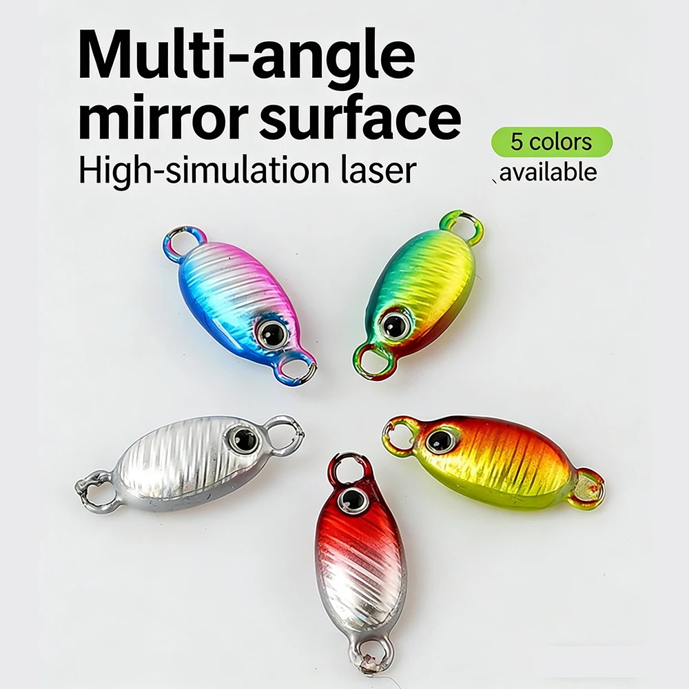 5 Stück Mikro-Metall-Jigköder, Mini-Eisen-Angelköder 3g/5g/6,5g/9,5g, Ufer-Wurfköder, Löffelköder, Salzwasser-Kunstköder – Detail 1