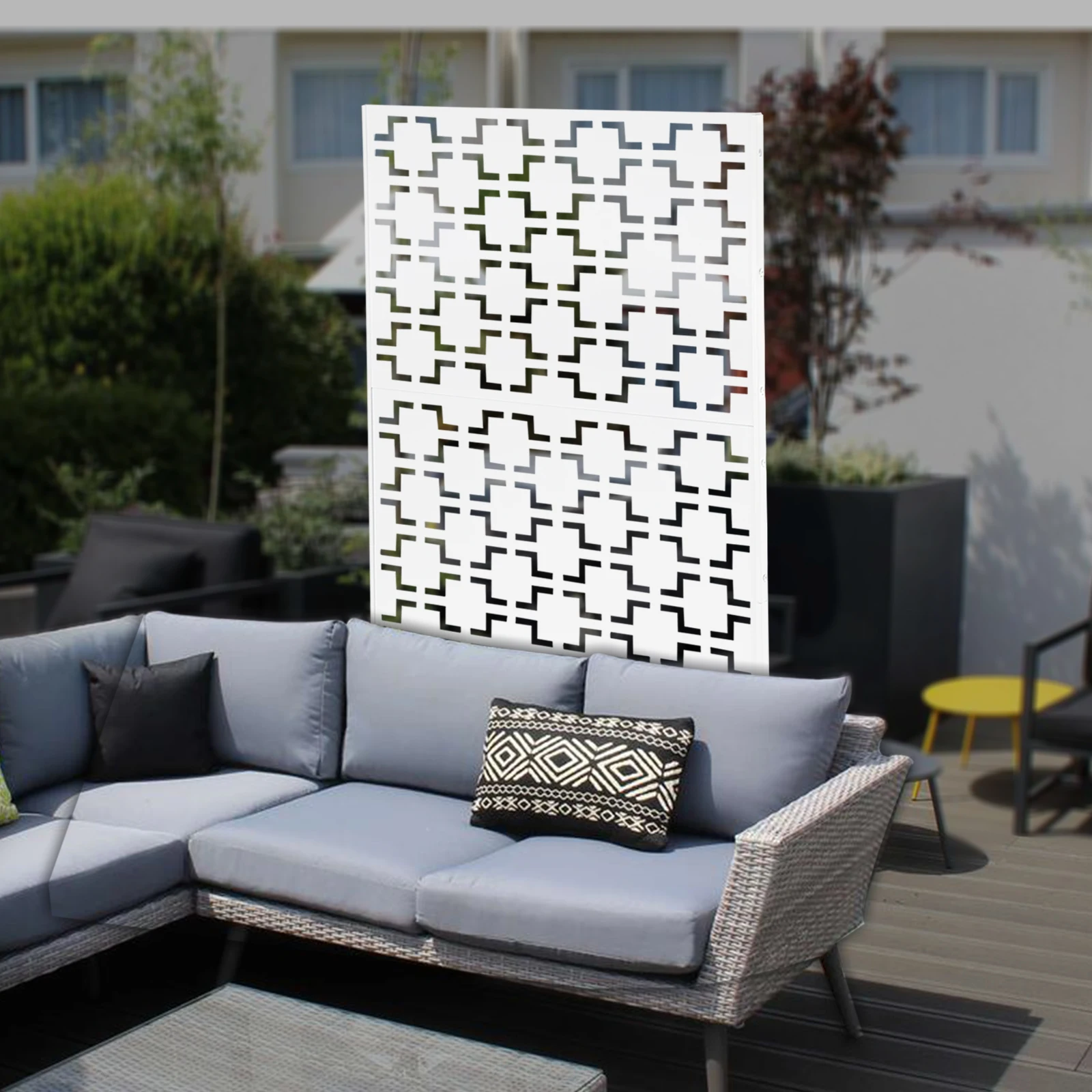 Patio Privacy Screen, Durable Steel with Nano-High Temperature Paint, Waterproof and Rust-Proof, Easy Installation, Perfect for