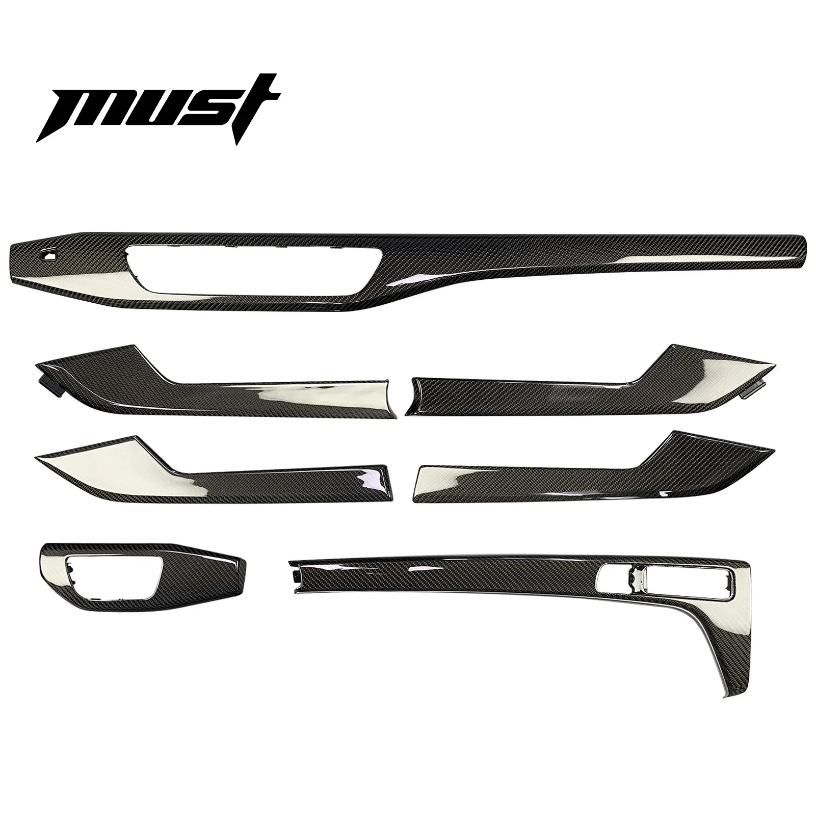 Real Carbon Fiber Interior Trim Kit for Audi 2017-2024 LHD B9 A4 A5 S4 S5 Quattro Full Replacement Optional Glossy & Matte!