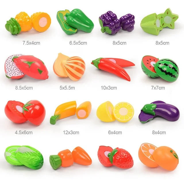 Children Toys Cutting Fruits and Vegetables Set for Kids Pretend Play Simulation Kitchen Toy Montessori Baby Toys for Girls Boys 6