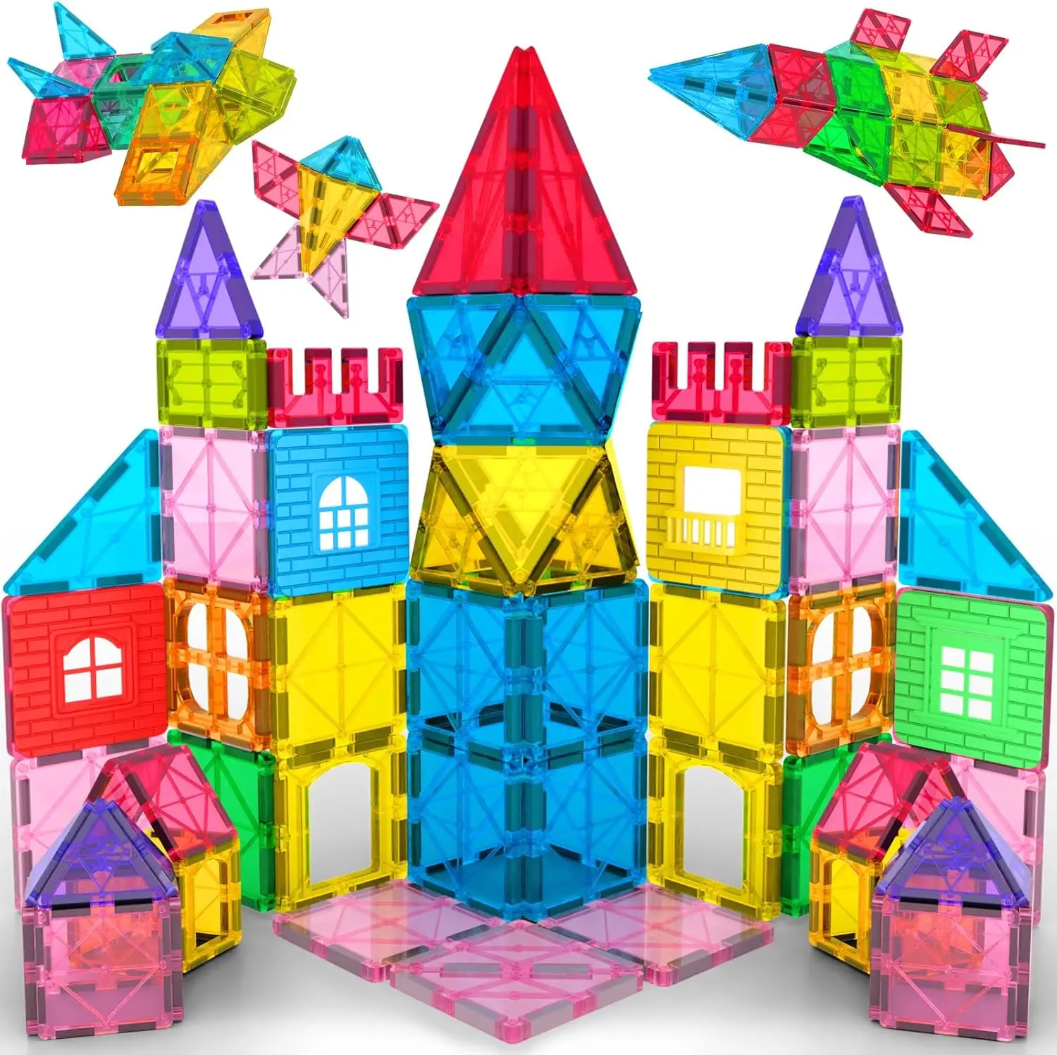 

Magnetic Tiles Kids Magnetic Blocks Building Sets 3D Magnet Tile Building Blocks Toy Construction Educational STEM Toys Gifts fo