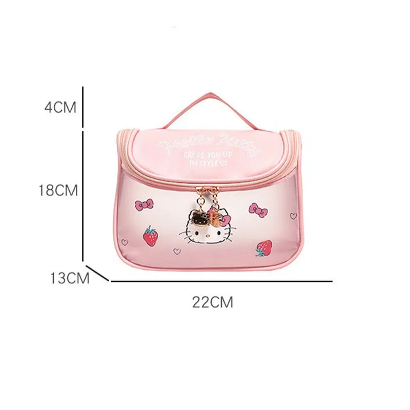 Borsa cosmetica Sanrio Hello Kitty Bag Kuromi My Melody borsa per il trucco borsa per il lavaggio portatile trasparente conservazione di bellezza