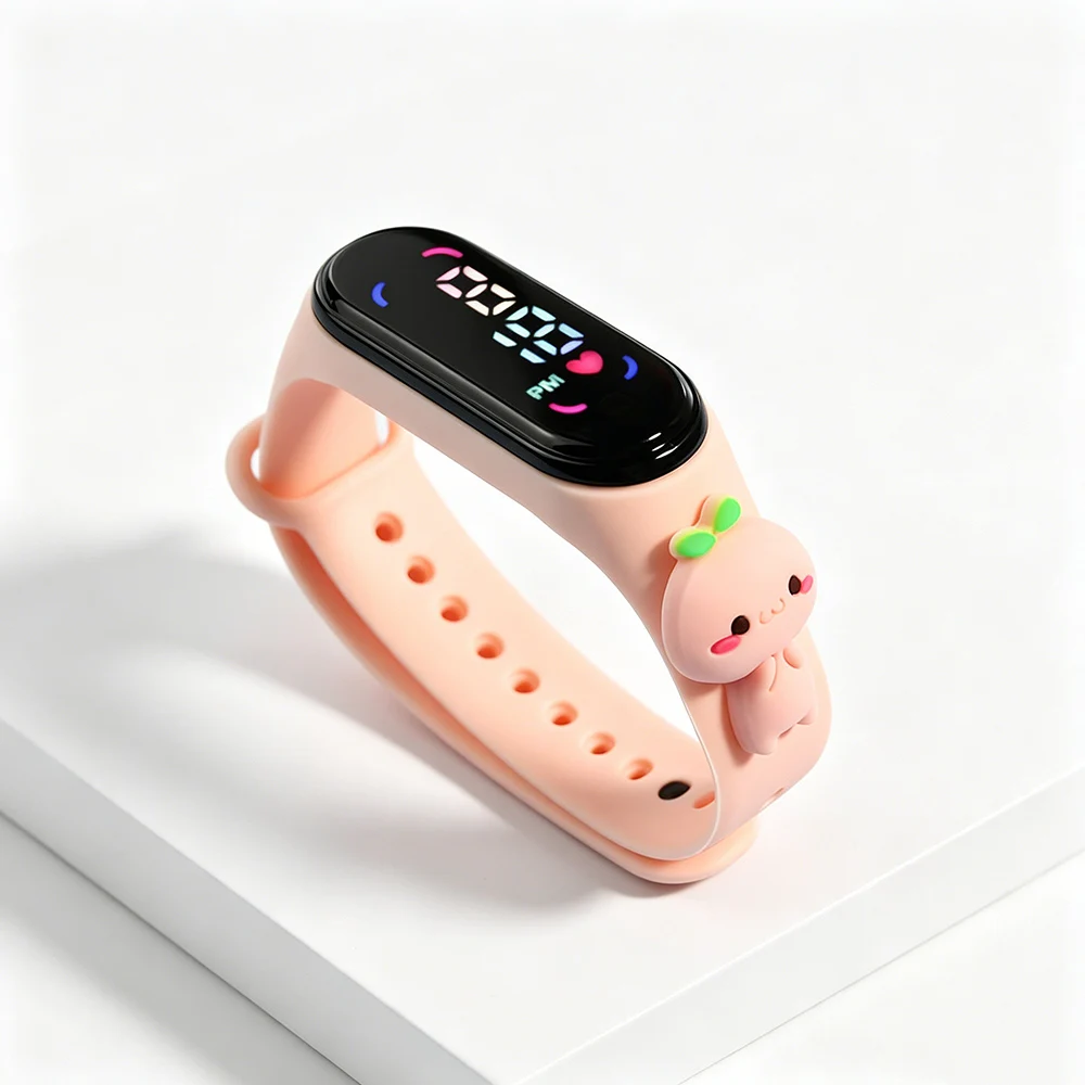 New Sports Children Watches For Girls Silicone Electronic Bracelet Touch LED 3D Doll Rabbit Kids Watch Women Waterproof Clock