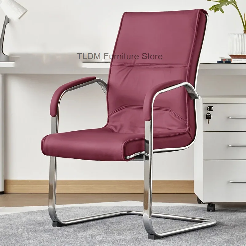 Simple Office Seat Comfortable Chaises Chair Sedentary Conference Leather De Bow Home Computer Bureau Chair Office Furniture