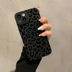 Soft TPU Phone Case with Leopard Print Pattern for iPhone 15 Pro Max 14 11 12 mini 13 XS XR X 7 8 Plus SE Case