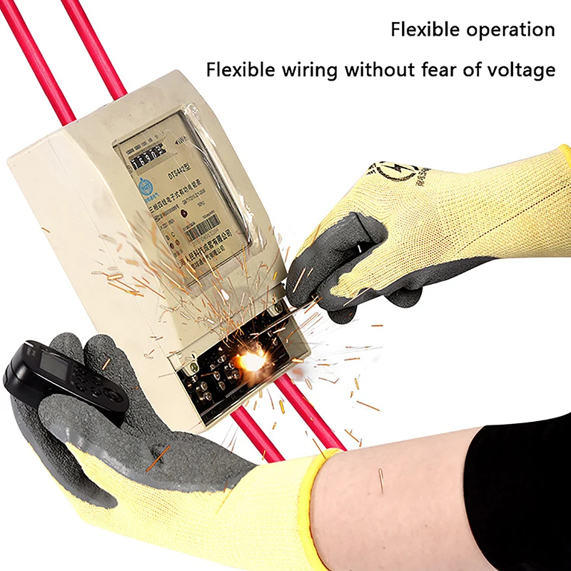 Imagem -03 - Luvas Isolantes Anti-eletricidade Borracha Trabalho Eletricista Ferramenta Protetora Proteção de Segurança 400v Par