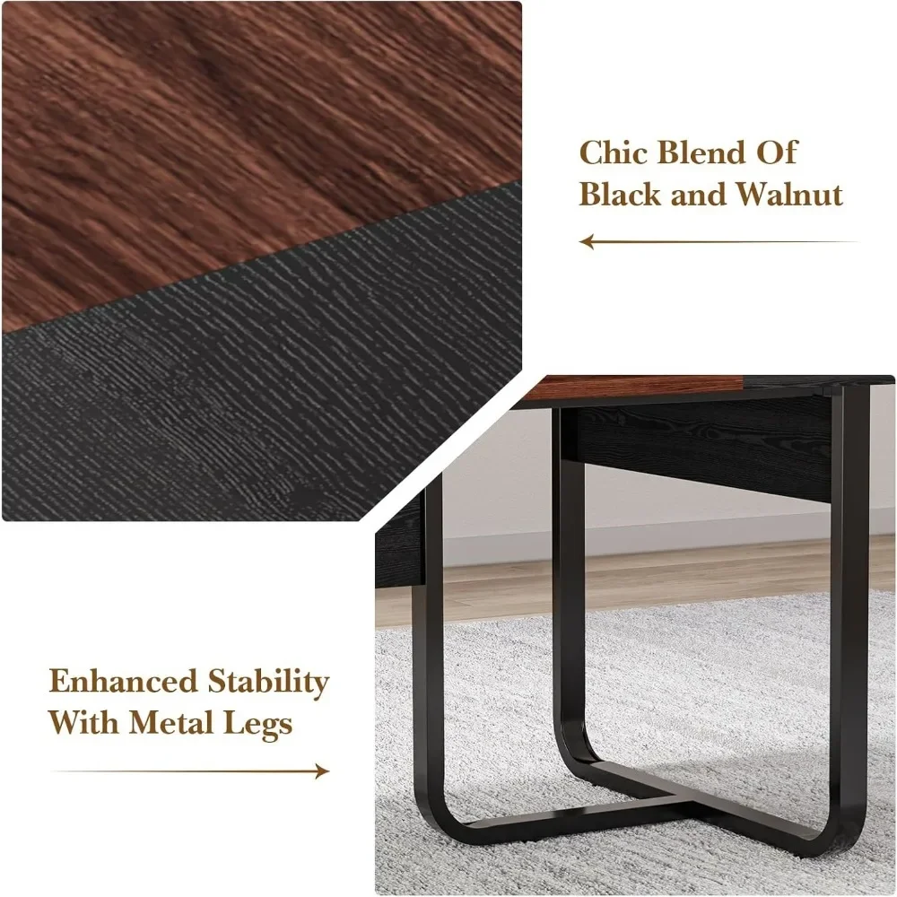 8FT Conference Room Table, Curved Meeting Table for Office with Rectangle Grommet, Modern Boardroom Table