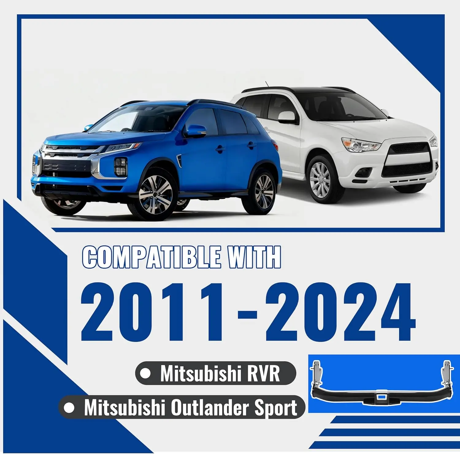Towing Application, Metal Material, Black Color, Compatible with 2011 - 2024 Mitsubishi Outlander Sport, 2\