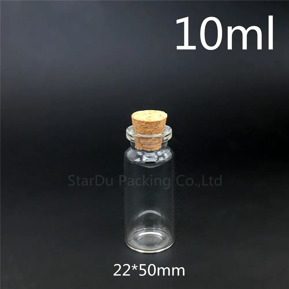 

50pcs 10ml Small Cute Mini Cork Stopper Glass Bottles Vials Jars Containers 1/3oz Small Wishing Bottle With Cork