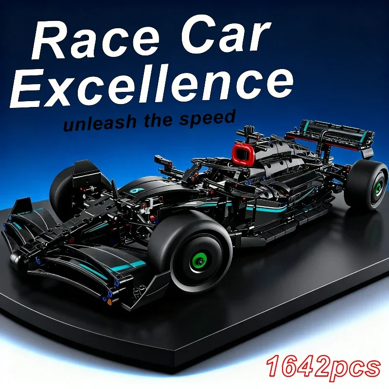 التقنية F1 42171 1:8 1642 قطعة W14 E الأداء اللبنات سوبر سباق السيارات التجمع نموذج MOC مركبة الطوب الكبار هدية لعبة