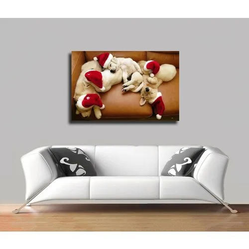 Table Canvas Christmas-Sleeping Dogs Table