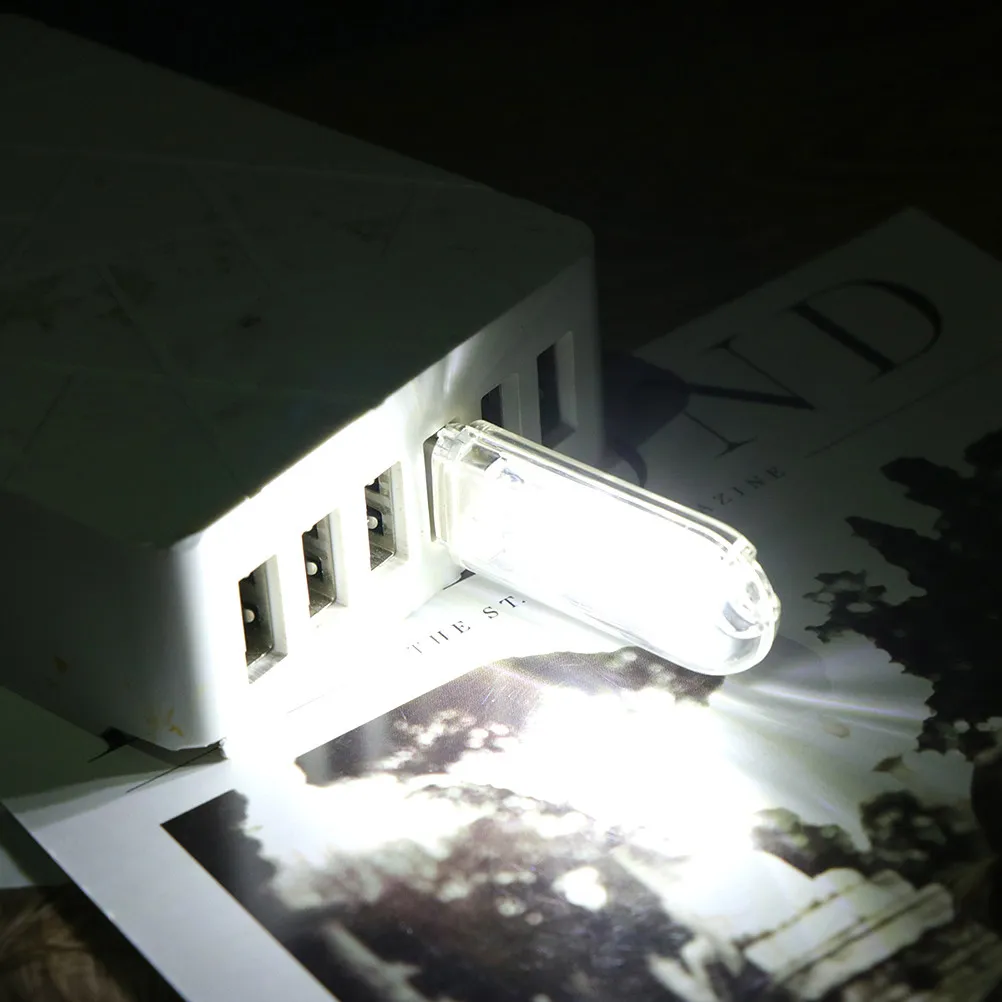 USB Night Light Portable Mini LED Lamp U Disk Style 30Cm Flexible Extension Cord for Keyboard Desk Bed Night Reading Travel Use