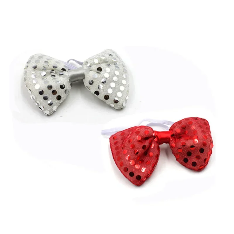 1pcs LED Bowties - Bright Light Up Neck Ties for Kids Adult  Sequin Flashing   Party  Rave   Holiday Wedding Festival