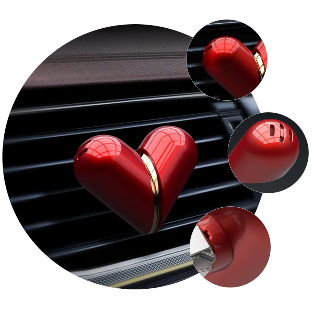 

1 set Car Aromatherapy Diffuser Heart Shaped ABS PP Material Air Freshener Stylish Car Home Decor
