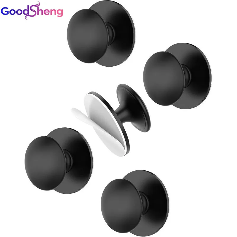 GOODSHENG Self-Stick Hardware Kitchen Cabinet Handles, No-Punch Peel and Stick Drawer Knobs