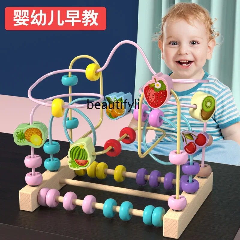 Jouets éducatifs en perles pour bébé, éducation précoce des enfants, gros fruits, 1 perle, 3 ans