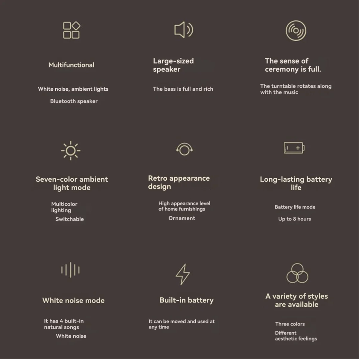 ミニレトロ-bluetooth-スピーカーポータブルワイヤレスミニ屋外サウンドシステムラジオ音楽-mp3-サブウーファーホワイト