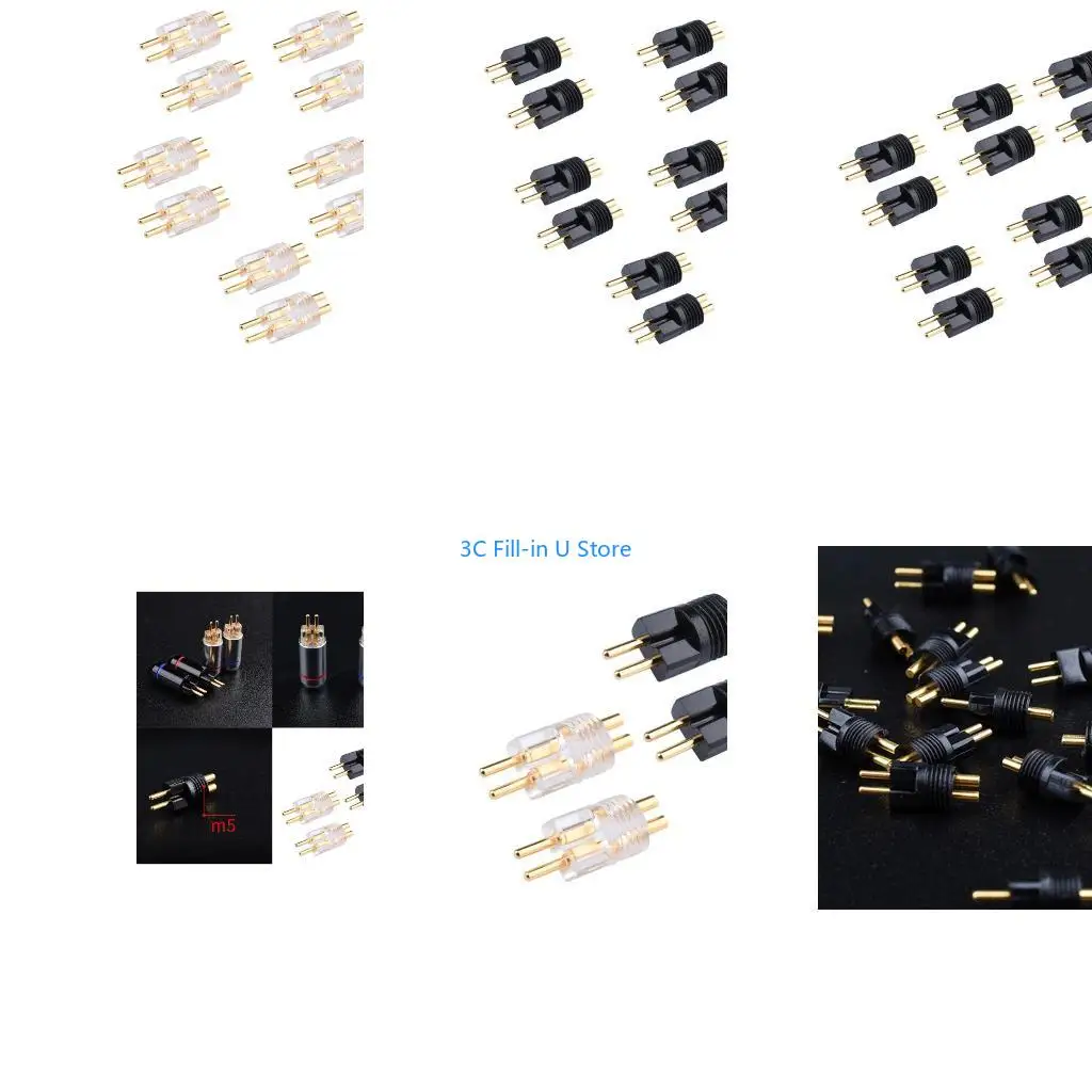 G8TA Durability 0.78mm 2Pin Terminal Earphone Upgrades Cable 2Pin Connectors for DIY Projects User Friendly ABS Build 10pcs