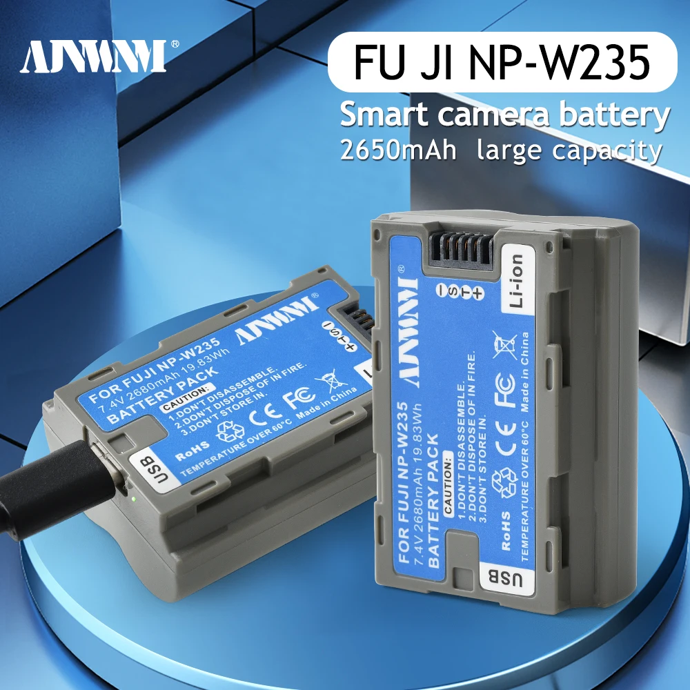 AJNWNM 2650mAh NP-W235 NPW235 بطارية الكاميرا NP W235 USB بطارية قابلة للشحن ل فوجي فيلم فوجي X-T5 XT4 X-T4 GFX100S GFX50S II