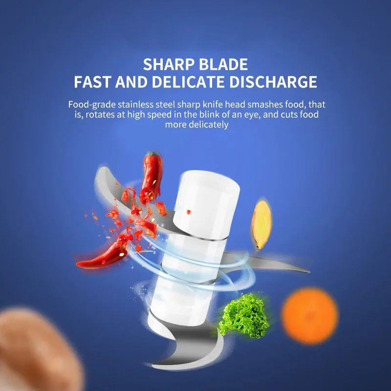 Electric Mini Garlic Vegetable Chopper Garlic Masher Portable Chopper Multi Function Meat Grinder Masher Machine  Usb Charging