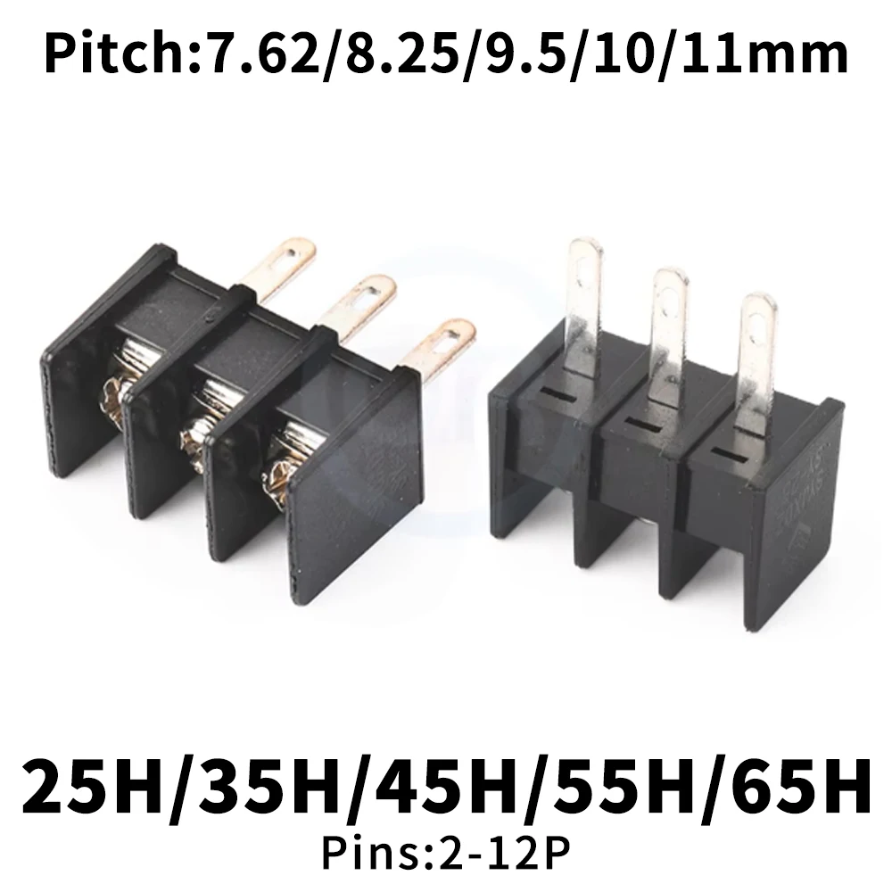 (10 pcs) KF 25H-7.62MM 35H-8.25MM 45H-9.5MM 55H-10MM 65H-11MM Grid PCB Terminal Block Side Pin Solder Pin Connector 2~12Pin