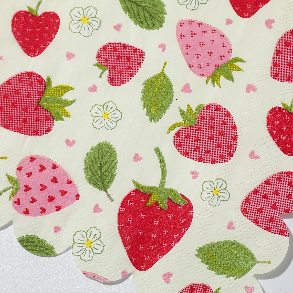 20Pcs/bag Sweet Strawberry Theme Disposable Paper Napkins Tissues Towel for Kids Girl Birthday Baby Shower Wedding Party Decor