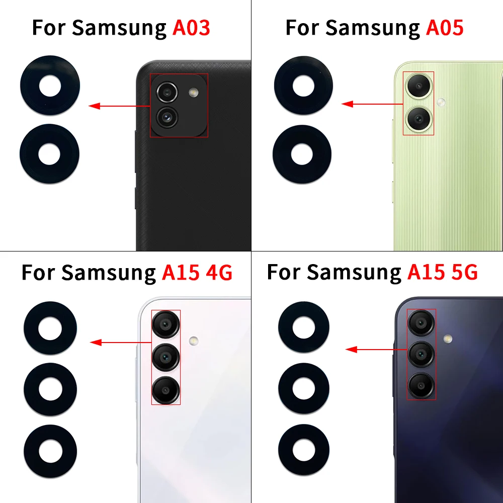 10Pcs, Back Camera Rear Camera Lens Glass With Sticker For Samsung A04 A04s A04e A14 A24 A34 A54 A05 A05s A15 A25 A35 A55 4G 5G