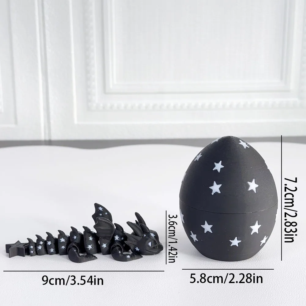 

3d Printed Adorable And Cute Galactic Starlight Dragon + Dragon Egg Model Plastic Desk Decor Sculpture Ornament Holiday Gift