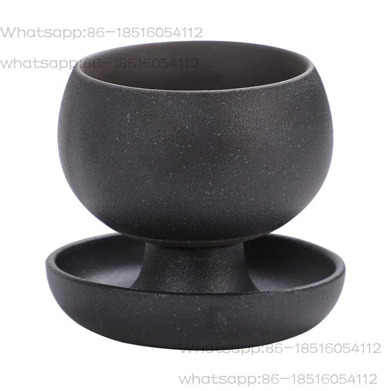 Creative Ceramic Round Small Coffee Cup With Saucer Retro Tea Coffee mug Creative coffee cup with plate Ceramic Latte mugs