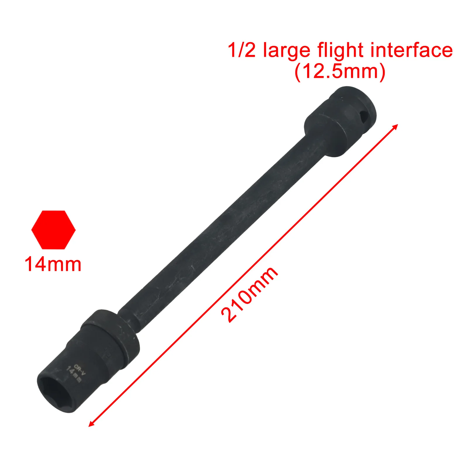 1PCS Extension Socket 1/2in Hex With Spring Socket Wrench 210mm Drive Sleeve For Solar Photovoltaic Power Station Metal Tool