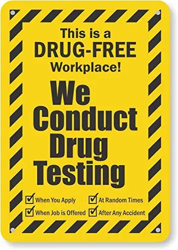 DAOLEG This is A Free Workplace! We Conduct Testing Sign 12 x 8 Inches Tin Sign Metal