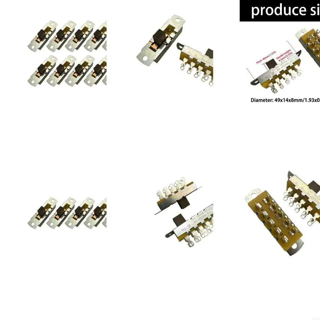 F92F 250V 8A Slide Selector 4 Position 10 Pin Replacement Part for Appliance Repair, Plastic Metal Control Body Use