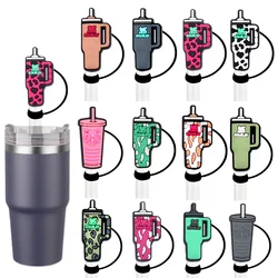 1-12pcs Water cup Cartoon Straw Cover Cap 10MM Glass Cup Straw Plug Reusable Splash Proof Drinking Fit Cup Straw Cap Charms