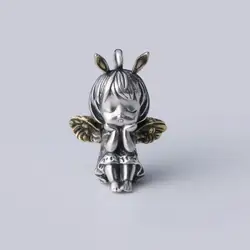 Girl's Prayer Cute Little Angel Pendant Silver Color Sleeping Little Girl Necklace Ladies Versatile Party Jewelry Birthday Gift