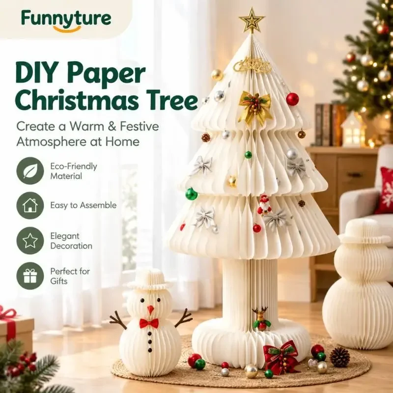 Faltbarer Mini-Weihnachtsbaum, Tischdekoration, platzsparend, Weihnachtsbaum für den Tisch, Heimdekoration, Schaufensterdekoration, Festliche Ausstellungsrequisiten – Detail 1
