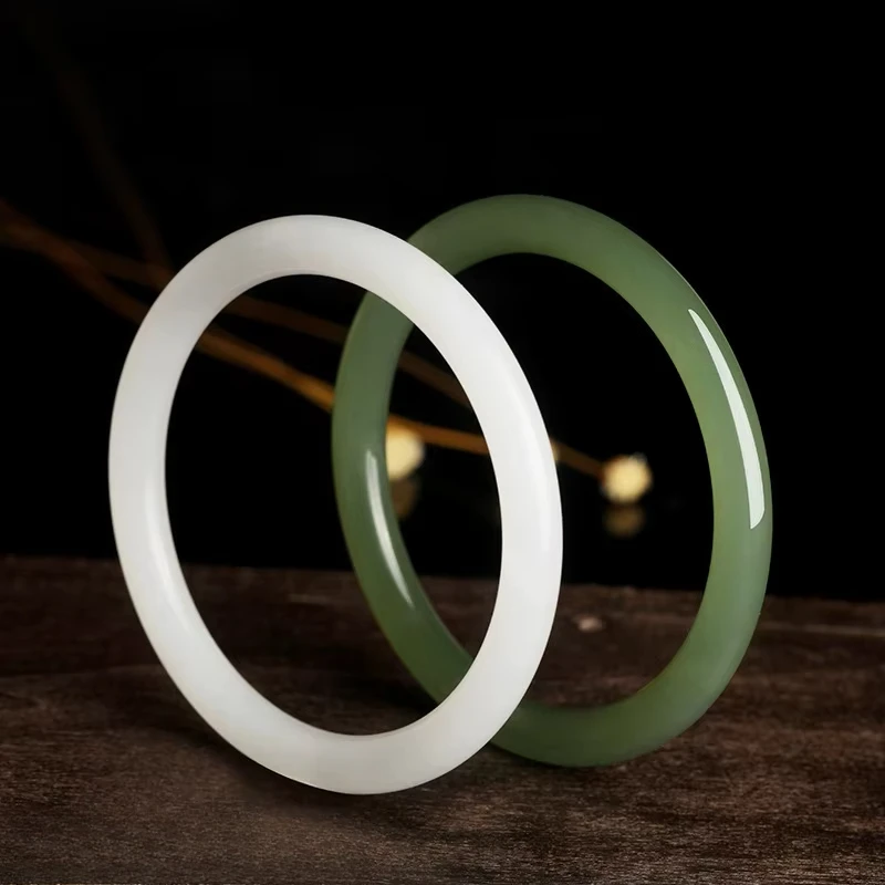 Natural Jade White Jade Fine Round Bracelet Seiko Fine Hand Ring Jade Bracelet Bangles with Designer Charms Bracelets for Women