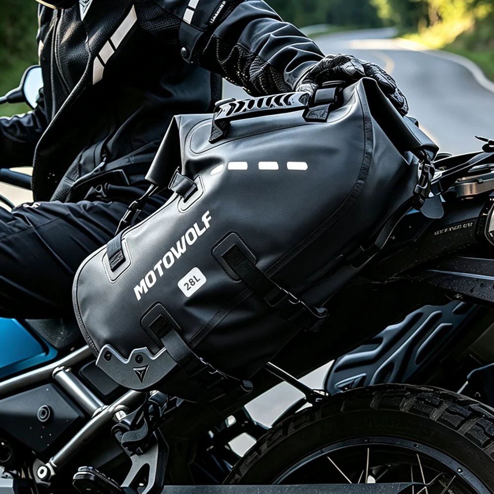Universal Motorcycle 18/28/48L Waterproof Travel Luggage Saddlebags Motorcycles Side Bag for Yamaha Honda Kawasaki Pannier Bag