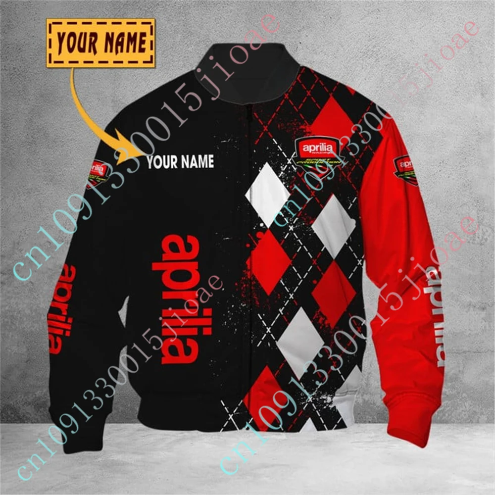 Aprilia Windbreaker Bomber Jacket Techwear Baseball Uniform Thick Coat Harajuku Parkas Jackets For Men's Clothing Custom Logo