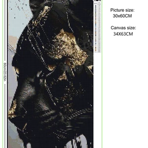 Schwarz -Gold -Pantera -Diamantenmalerei, DIY -Kunst Diamant, Schmuckmosaik, Cross Point Image, Wohnkultur, Novo, 2025 10 Hauptverkaufsbox Panther Schwarz - №8
