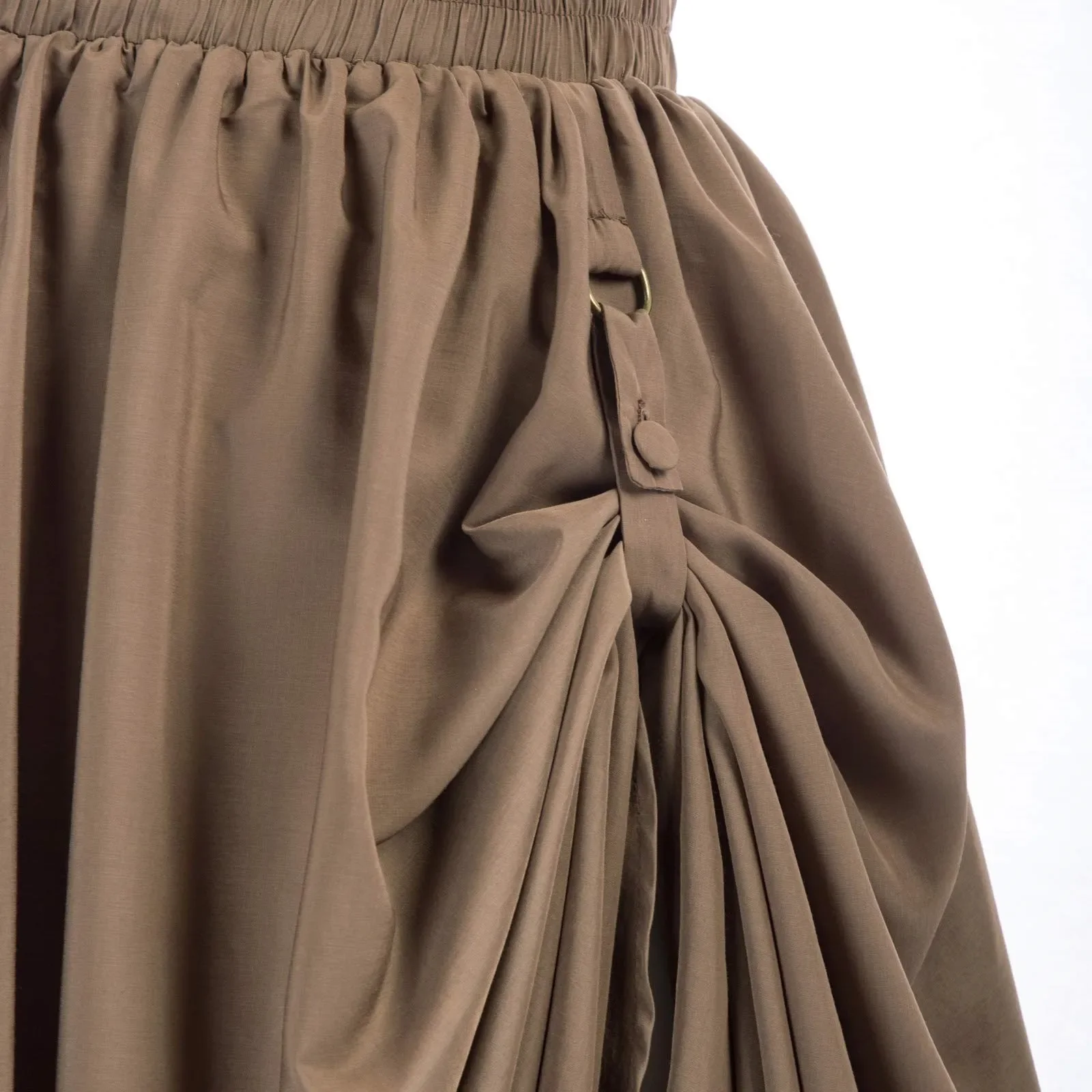 Brown Ruffled High Waisted Long Victorian Skirt Steampunk Lace Skirts Women Vintage Medieval Cosplay Costumes Party Gothic Skirt