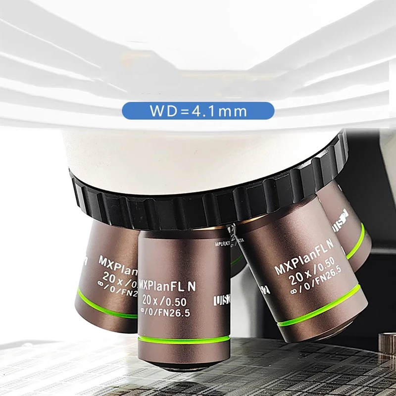 F180 20X المجهر المعدني الهدف خطة Apochromatic إنفينيتي NA 0.5 WD 4.1 مللي متر MXPlanFLN الهدف عدسة RMS الموضوع