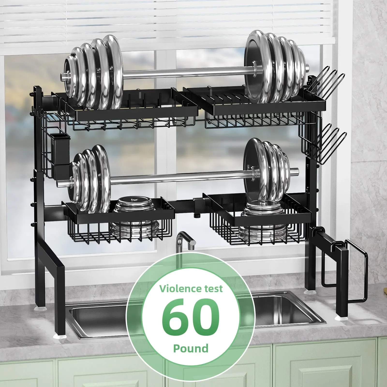 

Multi-functional Telescopic Kitchen Sink Shelf Dish Drain Rack Countertop Multifunctional Sink Wash Dish Storage Rack