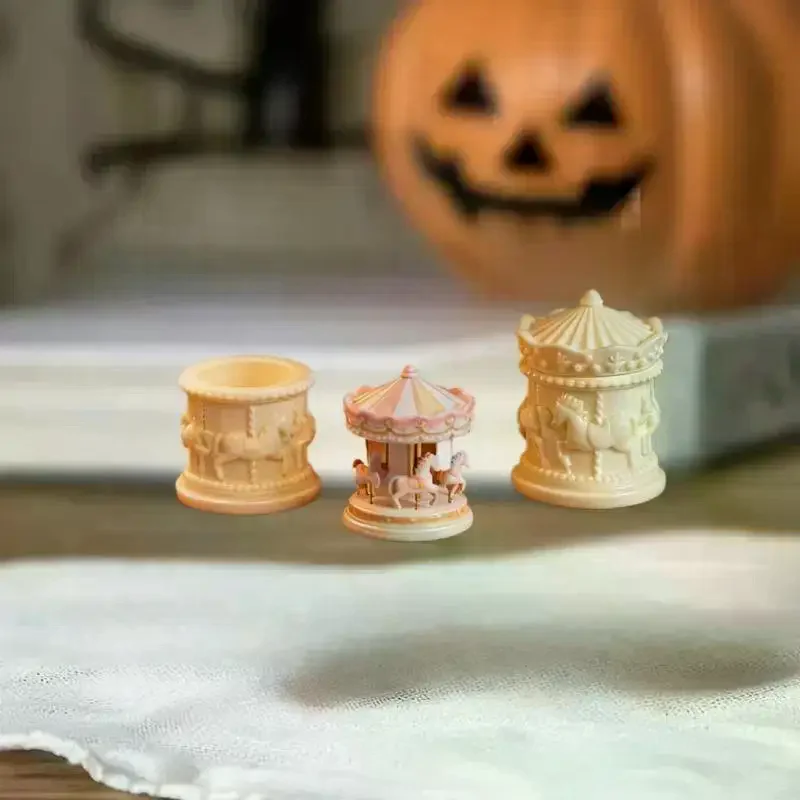 1Pcs 인형 집 미니어처 회전목마 미니 스토리지 박스 모델 인형 집 액세서리 커피 스토리지 케이스 홈 인테리어 장난감