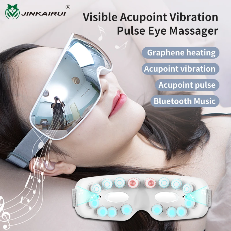 Eye Massager Acupoint Vibration Pulse Hot Compress Eye Care With Bluetooth Music Relieve Fatigue Visible Eye beauty instrument